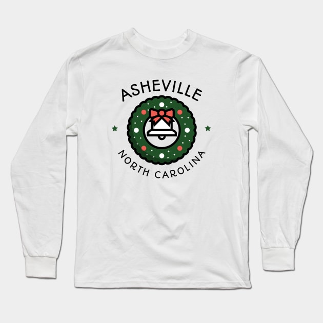 Asheville, North Carolina Christmas Long Sleeve T-Shirt by Mountain Morning Graphics